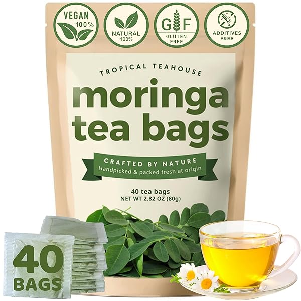 TROPICAL TEAHOUSE 40 PURE MORINGA TEA BAGS –...