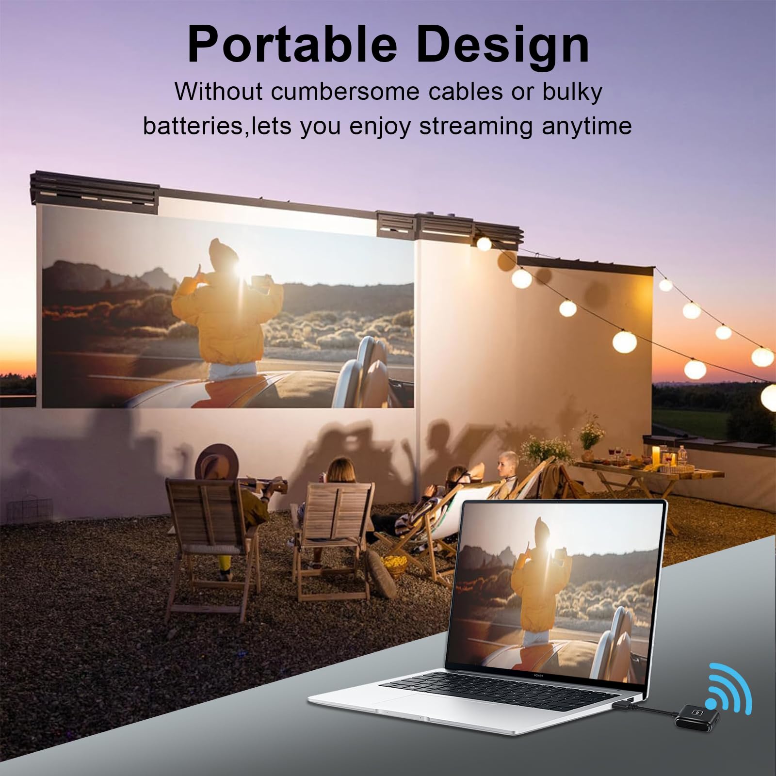 LIULANZ HDMI Wireless Transmitter and Receiver Kit,Support USB-C Smartphones Tablets laptops, Plug & Play Portable 2.4G/5G Extender for Streaming Video/Audio to HDTV/Projectors/Monitors 165FT