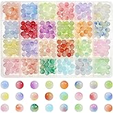 TOAOB 600pcs Glass Beads for Jewelry Making 24 Colors 8mm Round Crystal Gradient Beads Bracelet Making Kit for Necklace Jewelry Making and DIY Crafts