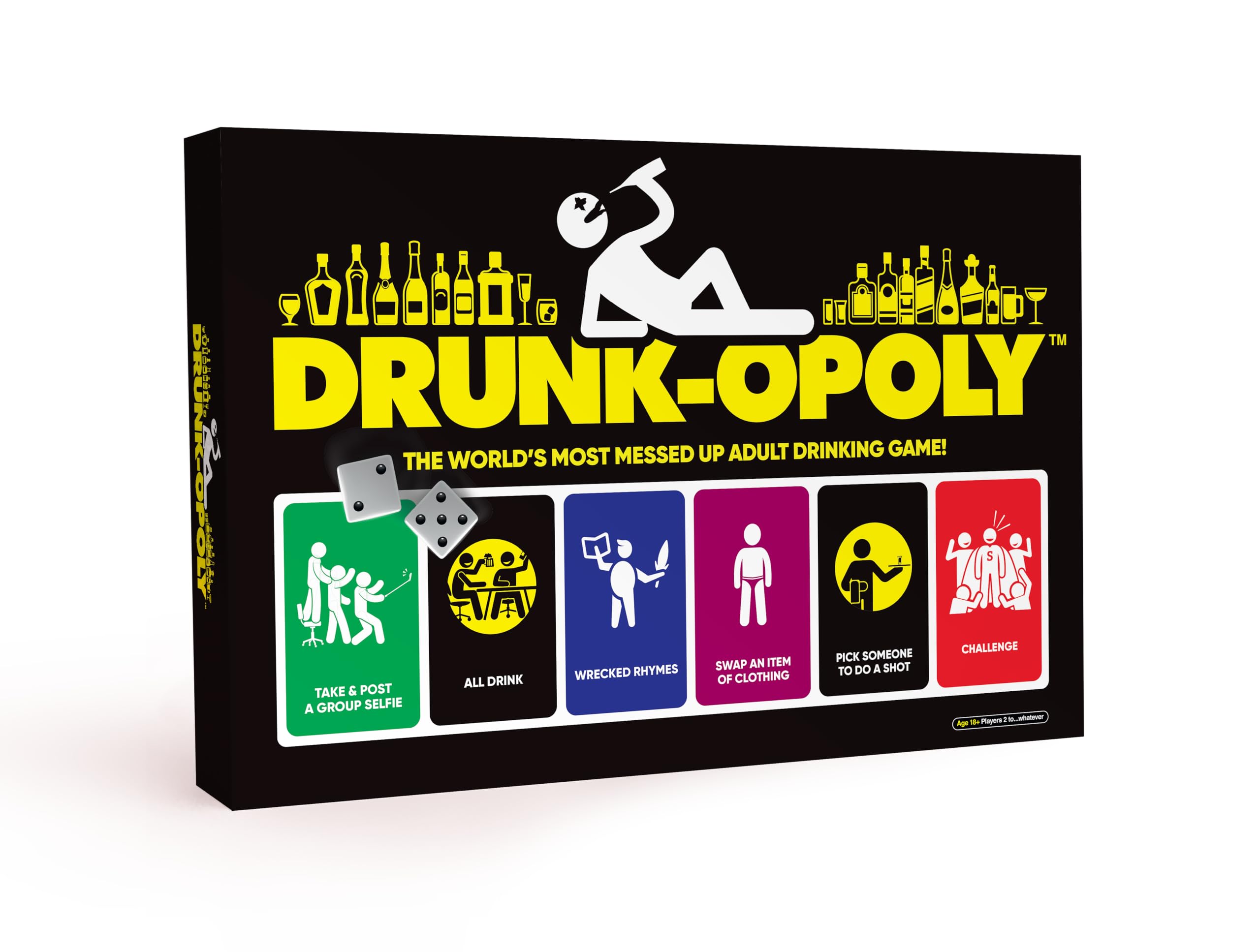 Drunkopoly Party Games | Hilarious Adult Party Board Game for Groups & Parties | Outrageous Challenges, Dares & Twists | Game Night Chaos perfect for House Parties & Hen Nights | Great Icebreaker