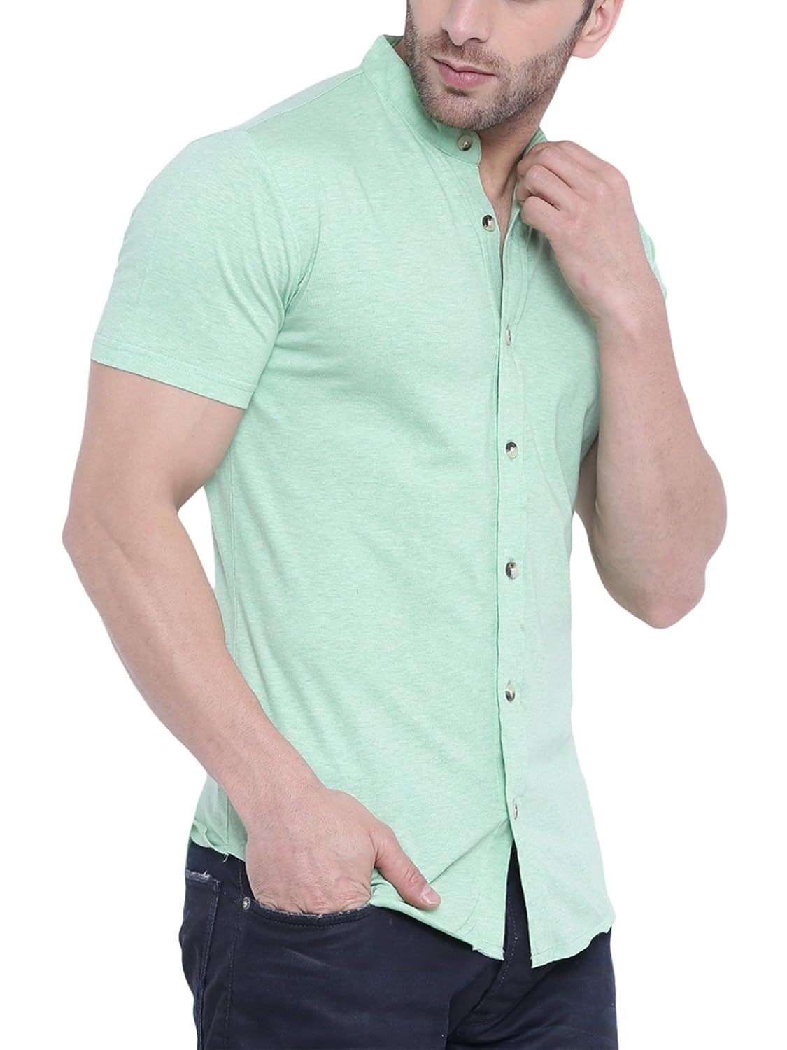 gritstones men's cotton half sleeve shirt