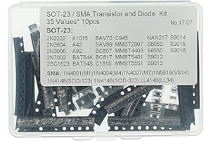 MERICDA 35Kinds*10PCS S9012 9013 9014 9015 9018 8550 8050 BAV70 BAV99 MMBT5551 5401 4403 2907 BAT54A BAT54S 2N2222 3904 3906 7002 A1015 C1815 C945 2SC1623 A92 A42 NAN217 BC807 BC817 M1 M4 M7 SS14 1N4148