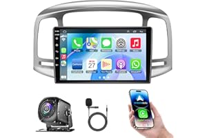Car Radio 4G+64G for Hyundai Accent 2006-2011 with Carpaly Wireless and Android Auto, 9 Inch IPS Touch Screen with GPS Naviga