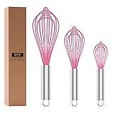 OYV Pink Silicone Whisk, Professional Whisks For
