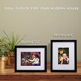 EGOFINE 10x8 Picture Frame Black Solid Wood with Mats 7x5 and 6x4 Set of 4 view 6