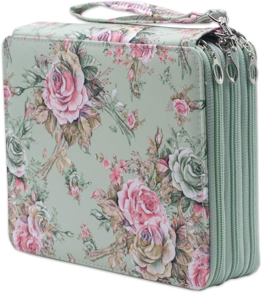 Happy Fox Color Pencil case, 120 Slots Color Pencil case PU Leather Storage Bag Series(Pink)…, Green