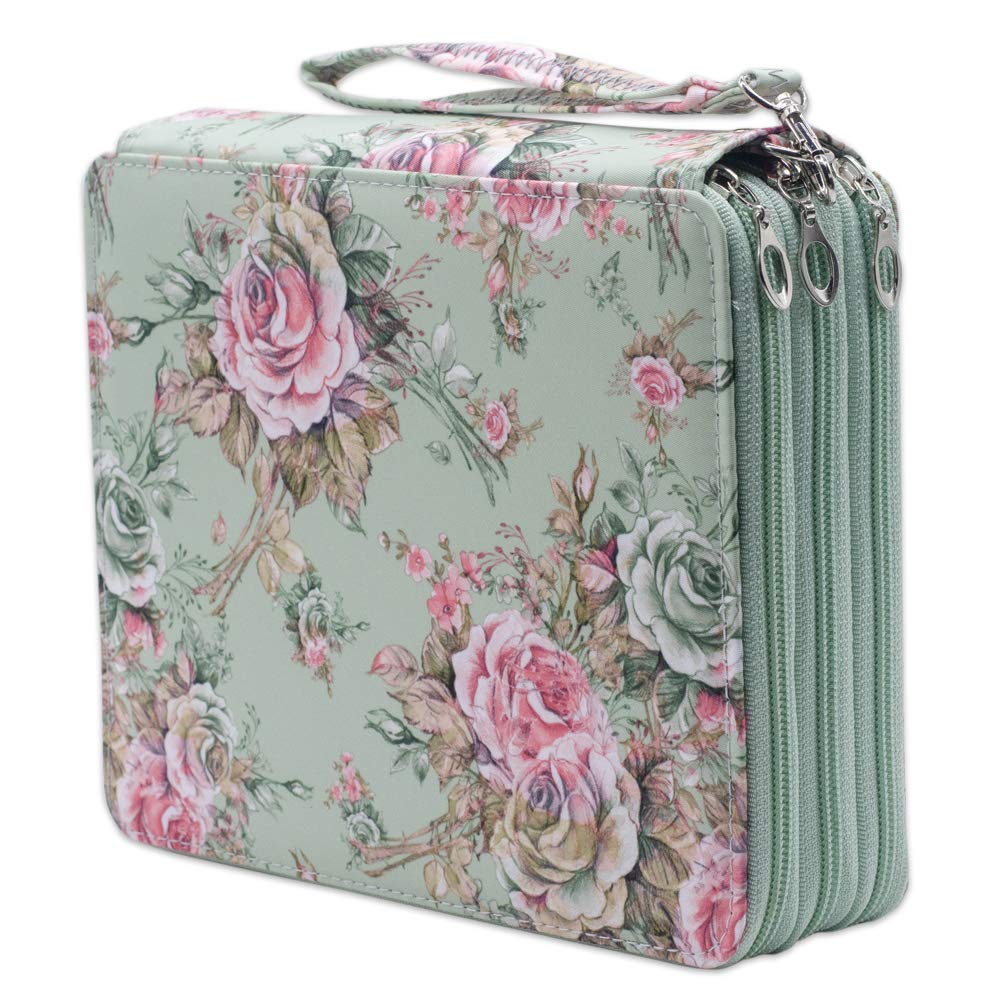 Happy Fox Color Pencil case, 120 Slots Color Pencil case PU Leather Storage Bag Series(Pink)…