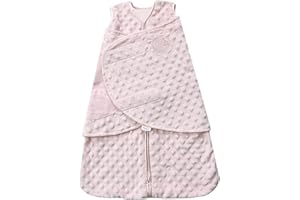 HALO Sleepsack Swaddle Plush Dot Velboa, 3-Way Adjustable Swaddle Blanket, TOG 3.0 for Cool Climates, Pink, Newborn, 0-3 Months