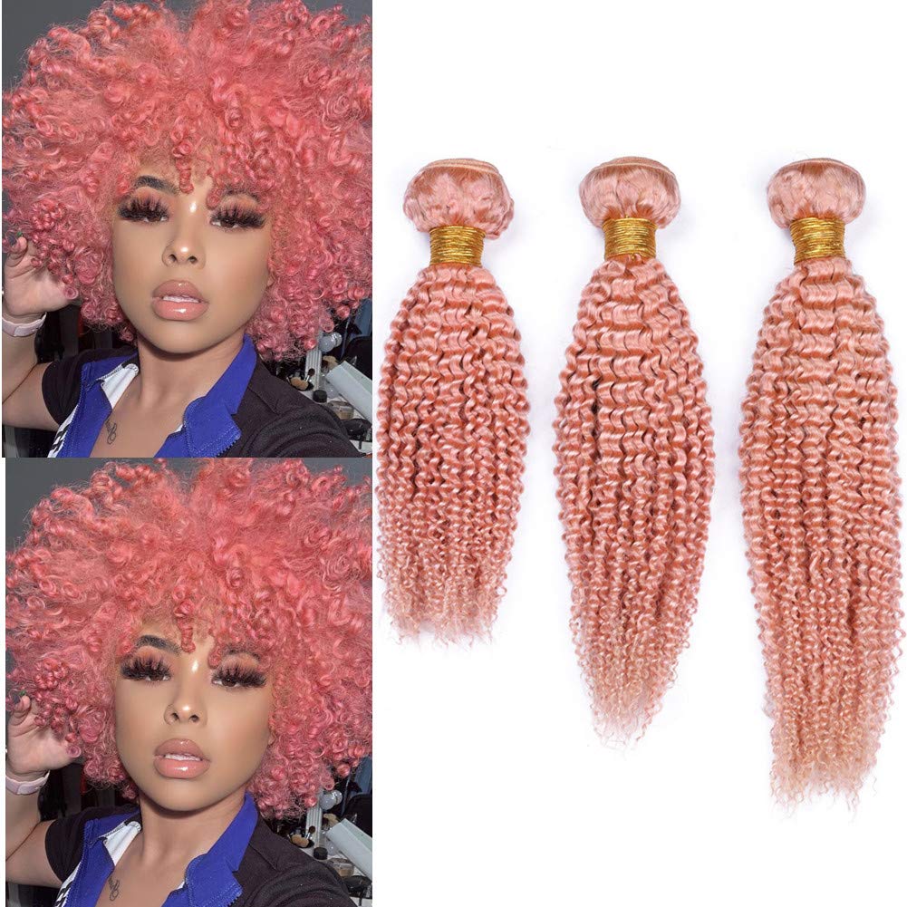 Brazilian Human Hair Pure Pink Kinky 