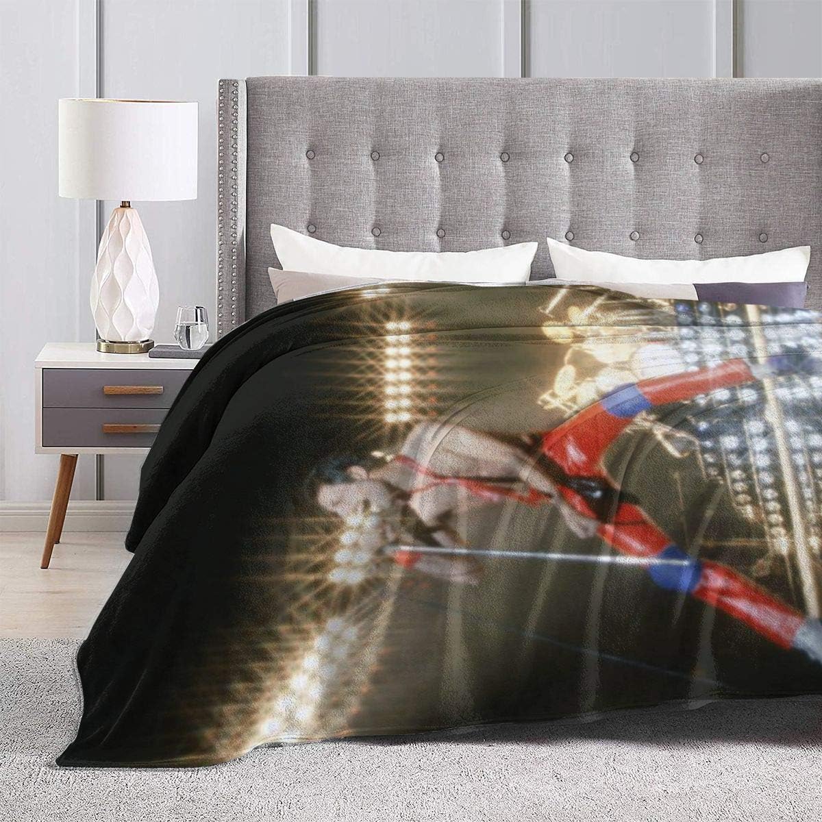 Queen Band Blanket Flannel Soft Oversized Adults Throw for Sofa Couch Outdoor Beach Living Room Bed Travel Yoga Camping: Home & Kitchen