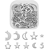MakemadeDIY 8-64Pcs Silver Goldern Color Heart Pendants Charms 10 Styles Heart Stainless Steel Metal Charms for Jewelry Making Crafting Necklaces Bracelets Earrings Keychains Birthday Gift