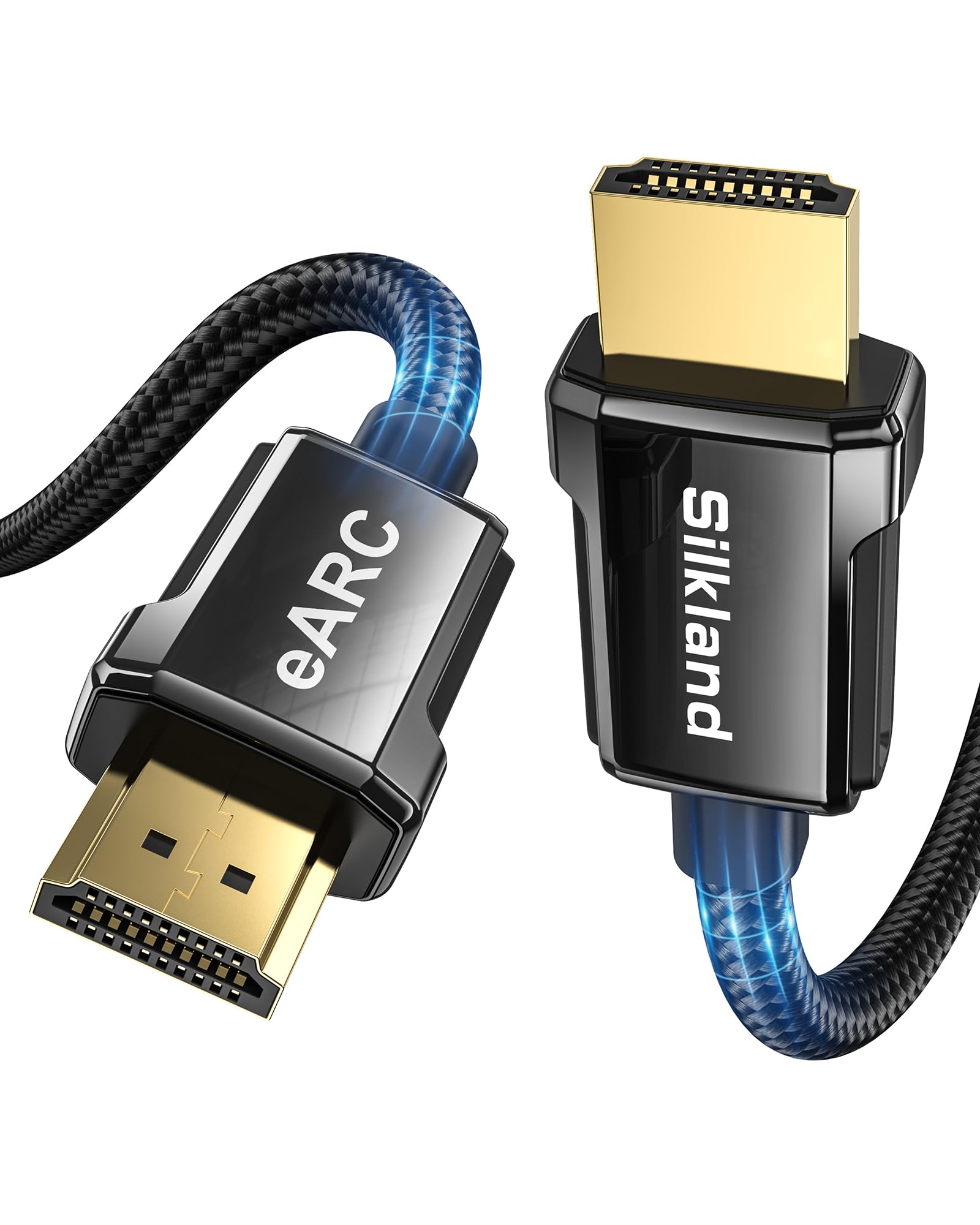 Photo 1 of Silkland 8K HDMI ARC/eARC Cable 2.1 for Soundbar 10ft, 8K@60Hz, 4K@120Hz Ultra High Speed HDMI Cord, Dolby Atoms, 48Gbps HDR10, HDCP 2.2&2.3 Compatible for Vizio Samsung Bose Sound bar, UHD TV,Blu-ray
