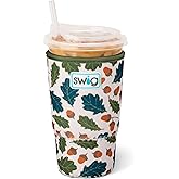 Swig Life Large Iced Cup Coolie, Standard 22oz Iced Coffee Cup Insulator Sleeve with Handle, Neoprene Insulated Coolie Keeps Drinks Cold (Autumn Breeze)