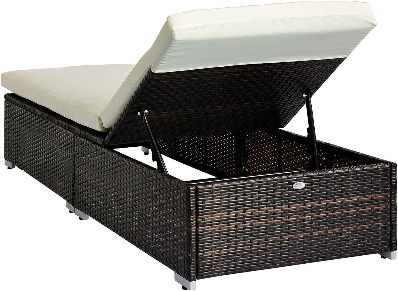 outsunny rattan sun lounger