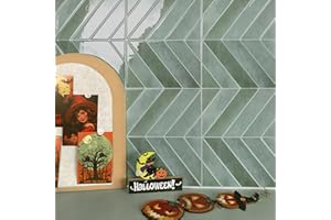 AllDecoo Peel and Stick Backsplash for Kitchen,New Upgrade Herringbone Premium Kitchen Backsplash,Stick on Subway Tile Peel and Stick Backsplash,Green 10-Sheet.
