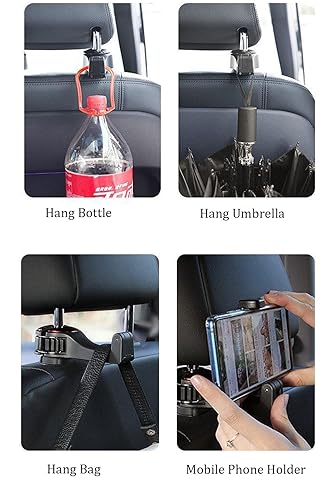Pincuttee in Car Headrest Hidden Hook 2Pack,Car Headrest Hook
