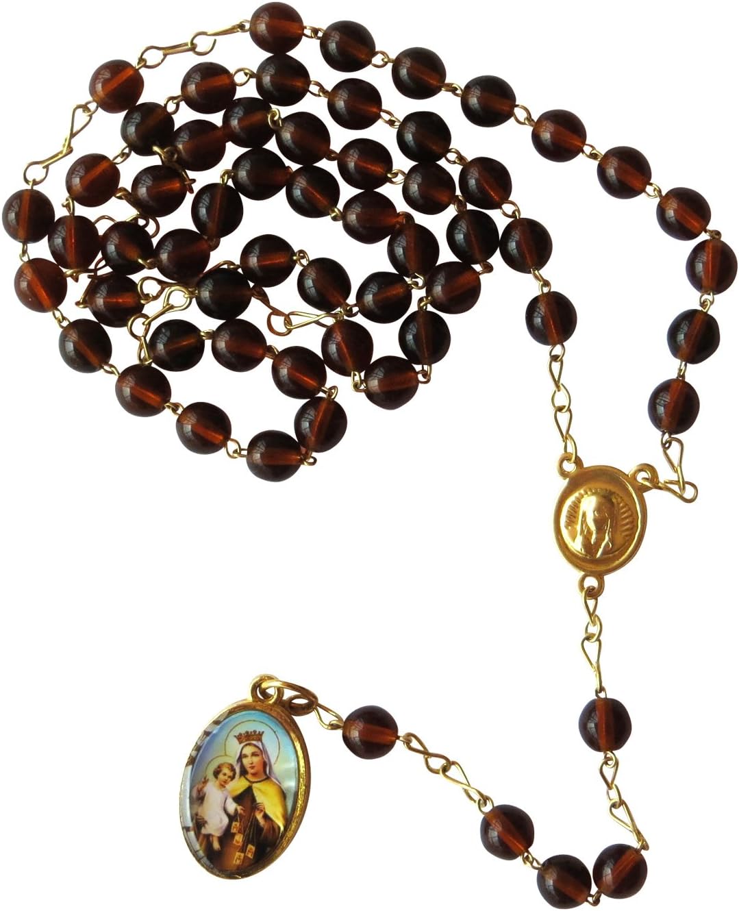 Lady of Mount Carmel Rosary with Medal, Rosario de la Virgen del Carmen con medalla
