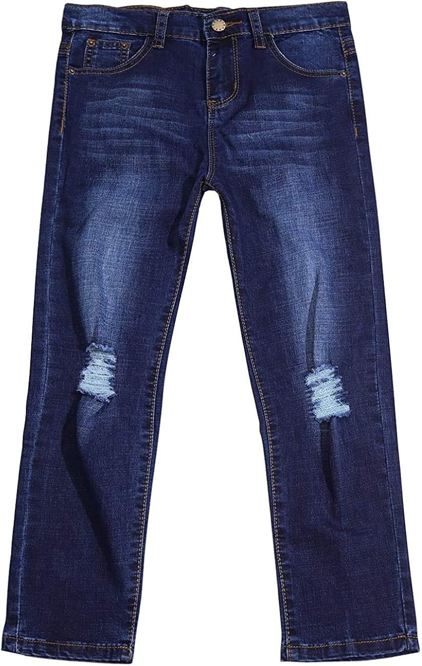 LITTLEGUEST Boy's Slim Fit Distressed Ripped Destroyed