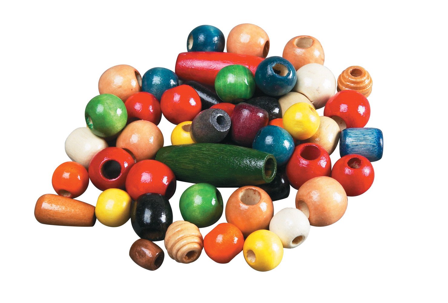 School Smart Assorted Shape Wood Beads 1/2 to 1 inch Pack of 460