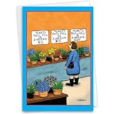 NobleWorks 1 Card Funny Birthday Plant Kill Joke C10871BDG-UA | Hilarious Adult Comedy Greeting w/ Envelope for Men &amp; Women with Cheeky Dying Houseplant Punchline Celebration Gift Any Age