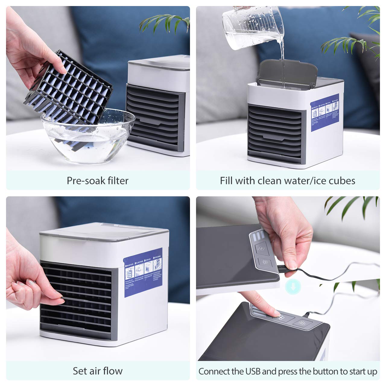 Homitt Personal Air Cooler,UltraQuiet Evaporative Air Cooler