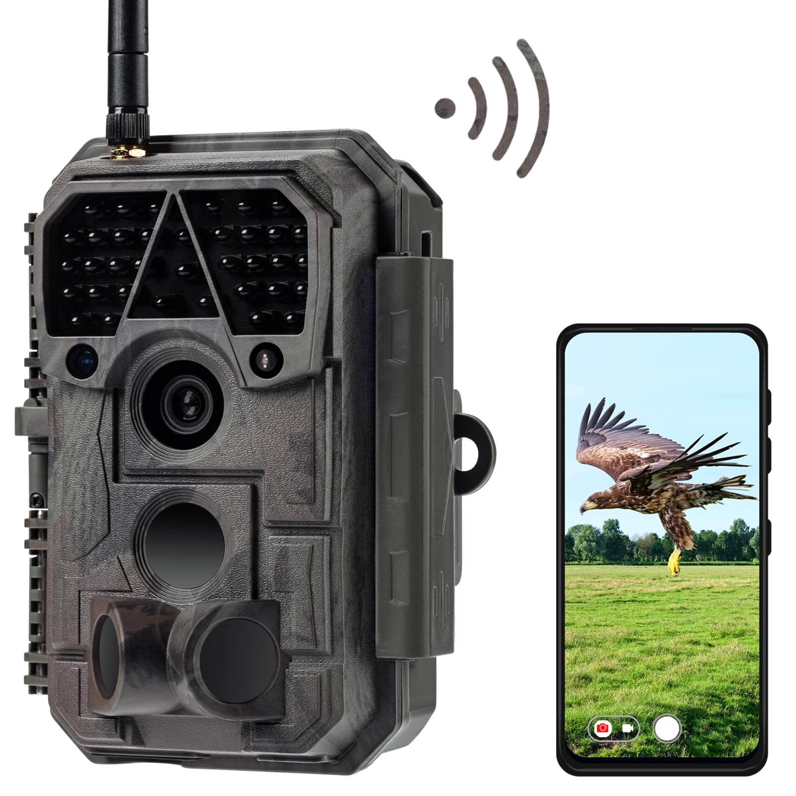 Meidase P100 Wildlife Camera WiFi Bluetooth, 32MP 1296P, 30m Night Vision, 0.1s Motion Activation, IP66 Waterproof, Mobile App Transmission, Outdoor Garden Monitoring