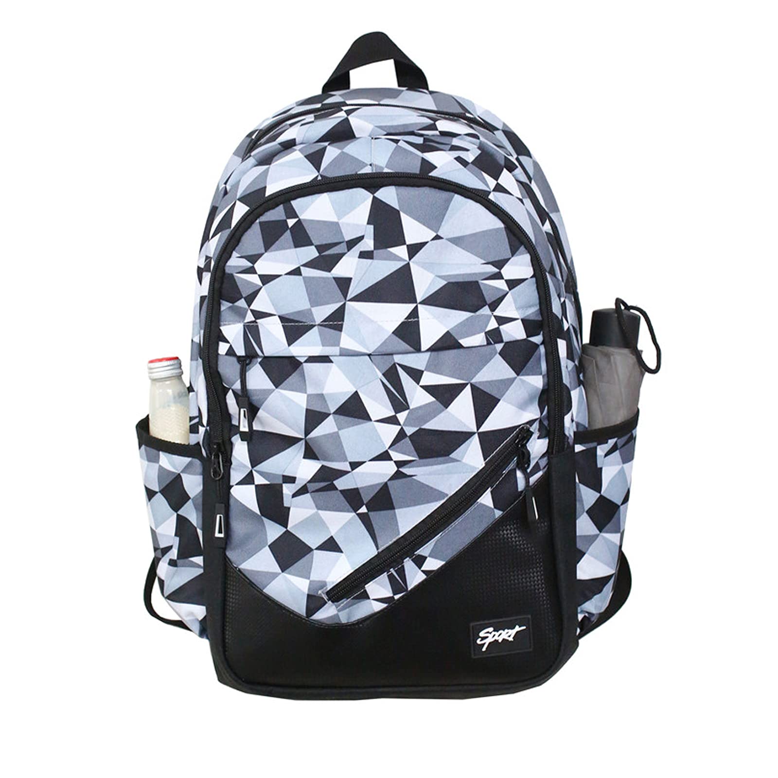 Unisex Backpack College Bookbag School Backpack Schoolbag Rucksack Casual Daypack for Sports Outdoor Travel Hiking Camping(School Backpack for Grey)