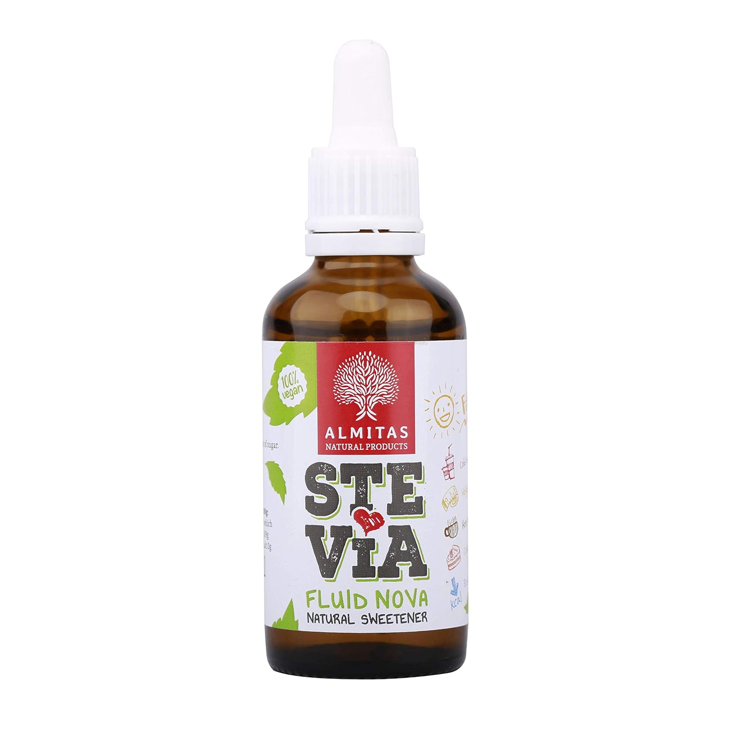 Stevia Drops by Almitas® (50 ml) Unflavoured, Clear Liquid Sweetener