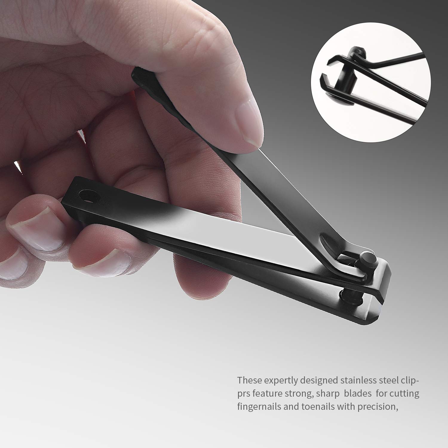 MILEILUOYUE Nail clippers set black stainless steel nail cutter& sharp oblique toe nail clipper & nail file 4 pieces, metal tin box for men and women suitable for gifts. : Beauty