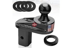 TOWGUARD GNXA4085 4" Offset Ball - for Gooseneck Trailer Hitches, Heavy Duty Extender, 20000 lbs GTW/5000 lbs VTW, 2-5/16" Diameter, with 4 Polyurethane washers, Black