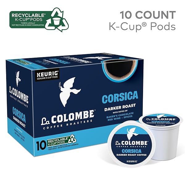 LA COLOMBE® COFFEE ROASTERS CORSICA DARK ROAST COFFEE, SINGLE SERVE KEURIG® K-CUP® PODS, 10 COUNT BOX