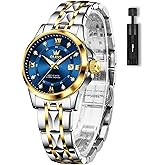 OLEVS Watch Women with Day Date Luxury Stainless Steel Ladies Watch Elegant Small Wrist Women's Dress Watches Diamond Quartz Watches for Women