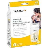 Medela Breastmilk Storage Bags, 25 Count, Ready to Use Breast Milk Storing Bags for Breastfeeding, Self Standing Bag…