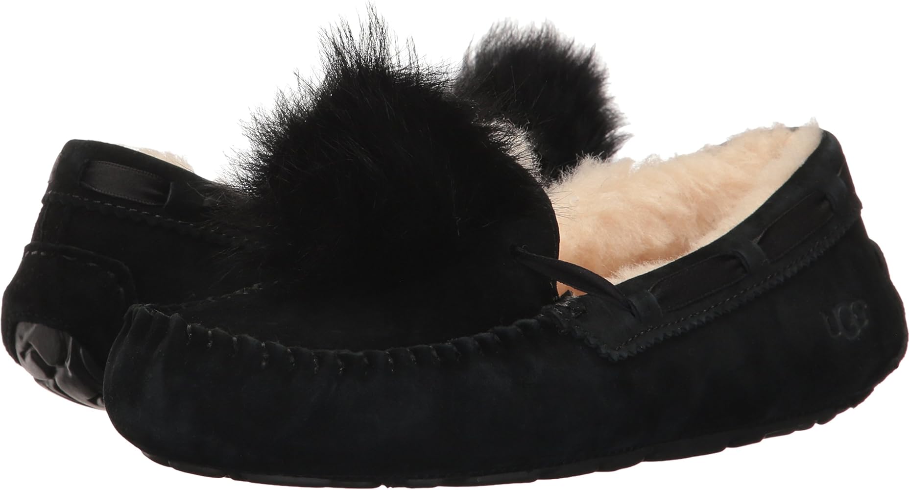 pom pom moccasin slippers