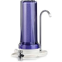 iSpring CKC1C Countertop Drinking Water Filtration System with Carbon Filter, 2.5" x 10", Clear