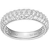 Amazon Essentials Cubic Zirconia Classic Pave Eternity Ring in Sterling Silver