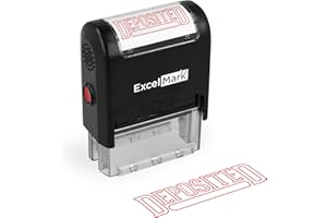 DEPOSITED Self Inking Rubber Stamp - Red Ink (ExcelMark A1539)