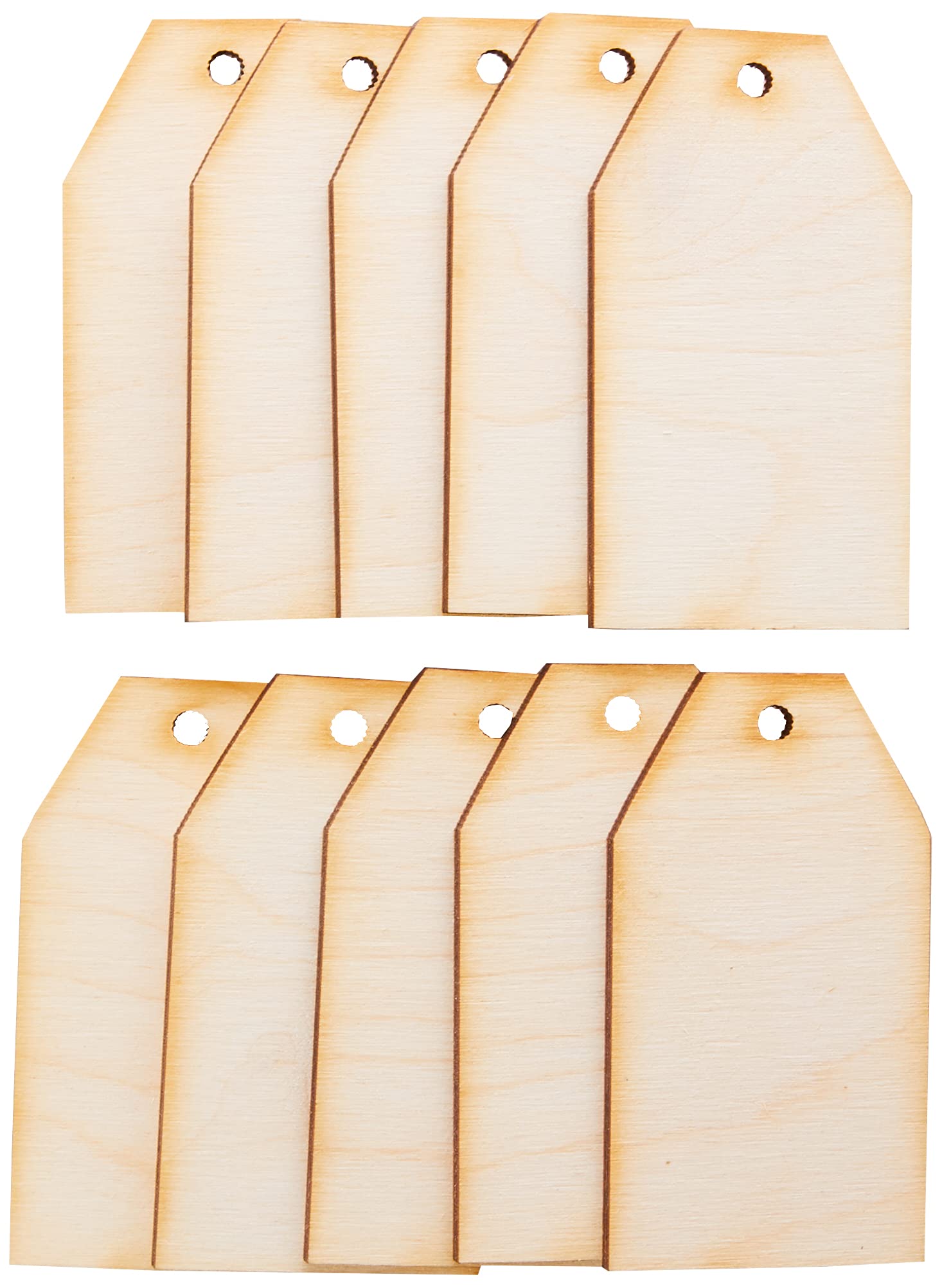 Derwent Laser Crafts 10x Wooden Key Pendant Gift Price Tags Blank Craft Ready to Paint and Decorate