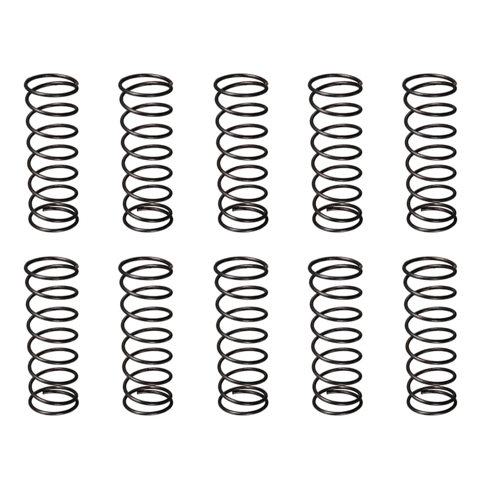 DTGN 1.2x16x50mm(DxODxL) Compression Spring - 10Pack - Good for Machinery - Spring Steel Extension Spring - Black