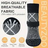 BEAUTYZOO 6Pcs Dog Socks Anti-Slip Non-Slip Paw Protectors Small/Med Grey view 2