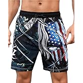 PAJUYE Mens Swim Trunks Beach Shorts - Swimming Shorts with Mesh Liner and Zipper Pocket Quick Dry UPF 50+
