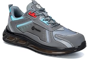 Hogent Steel Toe Shoes for Men Women Safety Work Sneakers Indestructible Comfortable Lightweight Breathable Construction Sneakers Anti Smashing Puncture Proof Air Cushion