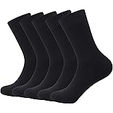 SERISIMPLE Thin Viscose Bamboo Dress Men Sock Soft Crew Anti Odor Lightweight Sock Breathable Comfort Cool Sock 5 Pairs