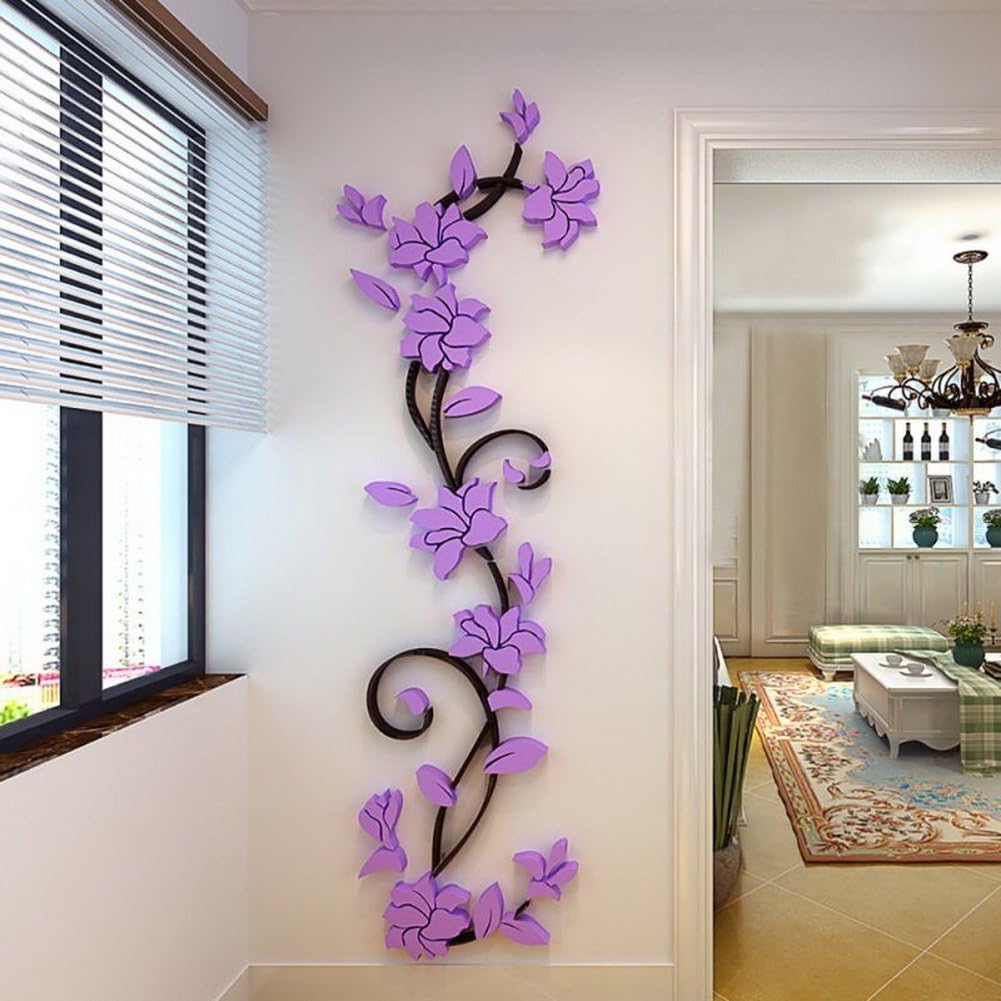 Wall Decoration Rose Flower Acrylic 3D Wall Sticker