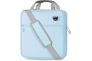 MoKo Zipper Binder, 2 Inch 3 Ring Binder with 500 Sheets Capacity & Shoulder Strap & Handle, Multi-Pocket Zipper Organizer for Middle School, Blue & Gray