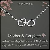 EFYTAL Mother Daughter Necklace, Sterling Silver or 14K Gold Gifts for Daughter, Mom Necklace for Women, Jewelry for Mom Birthday