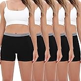 LALESTE Women's Cotton Boxer Briefs 3" Inseam Underwear Boy Shorts Panties 5 Pack