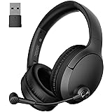 Wireless Headset with Mic for Work up to 40H Talk