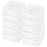 IRIS USA MCC Plastic Clear Hobby Modular Craft Supply Art Satchel Storage Box Organizer with snap-tight closure latch, Small,