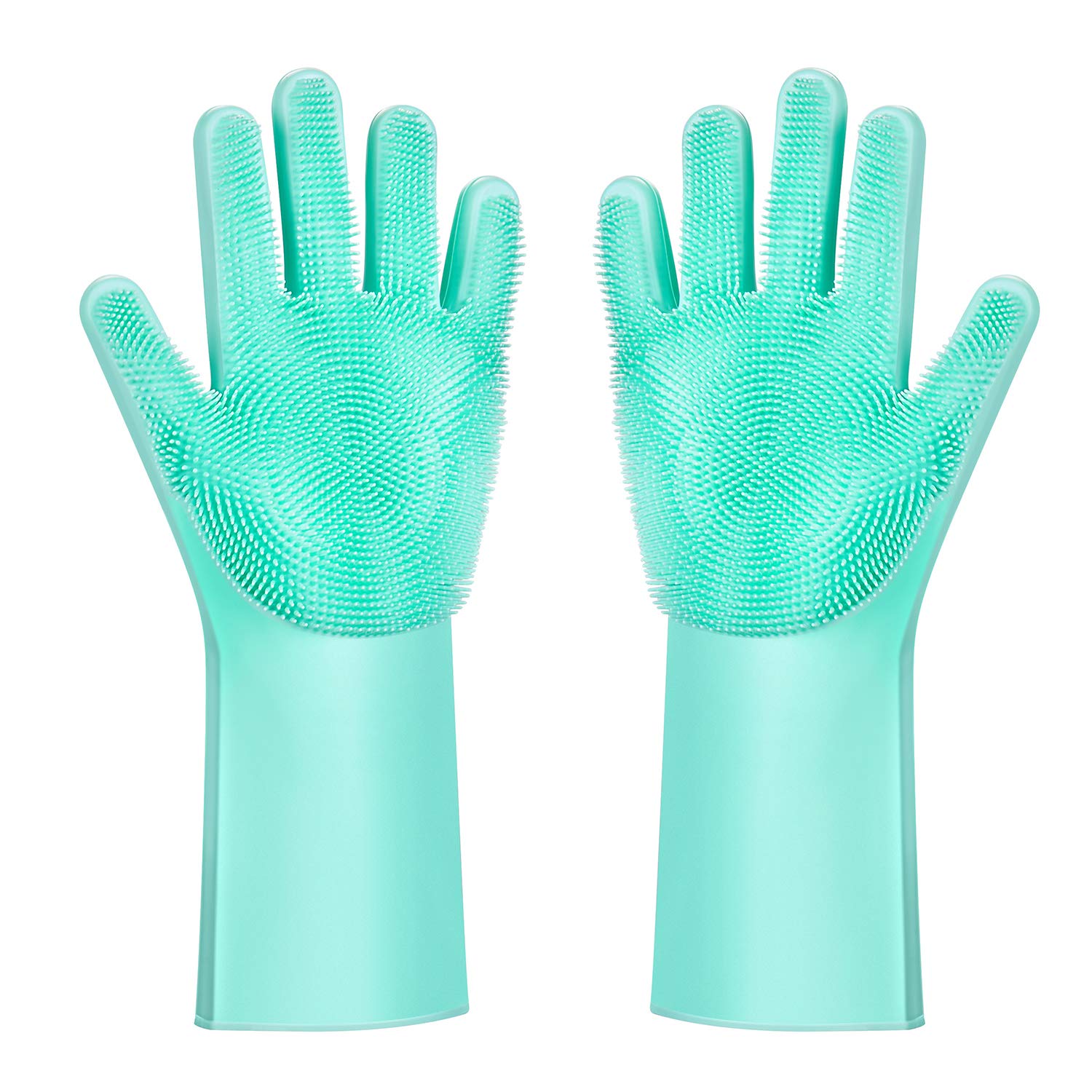 Cleaning Scrubber, Magic Rubber Heat Resistant Reusable Silicone Gloves